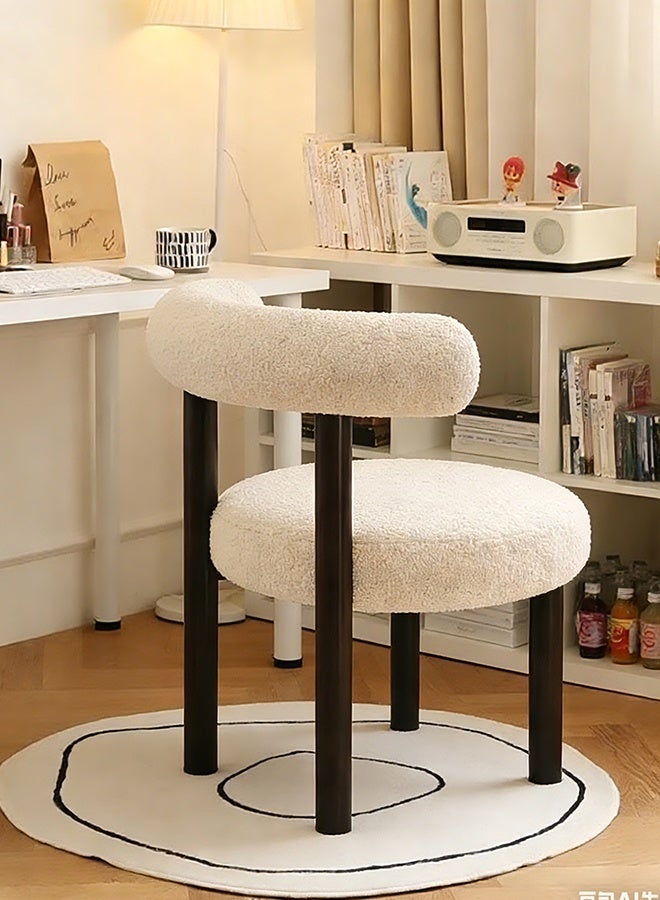 شاربدو كرسي مكياج لغرفة النوم، كرسي تزيين، مقعد تزيين من جلد الخراف لغرفة النوم الرئيسية 42*50*72 سم - Image 1